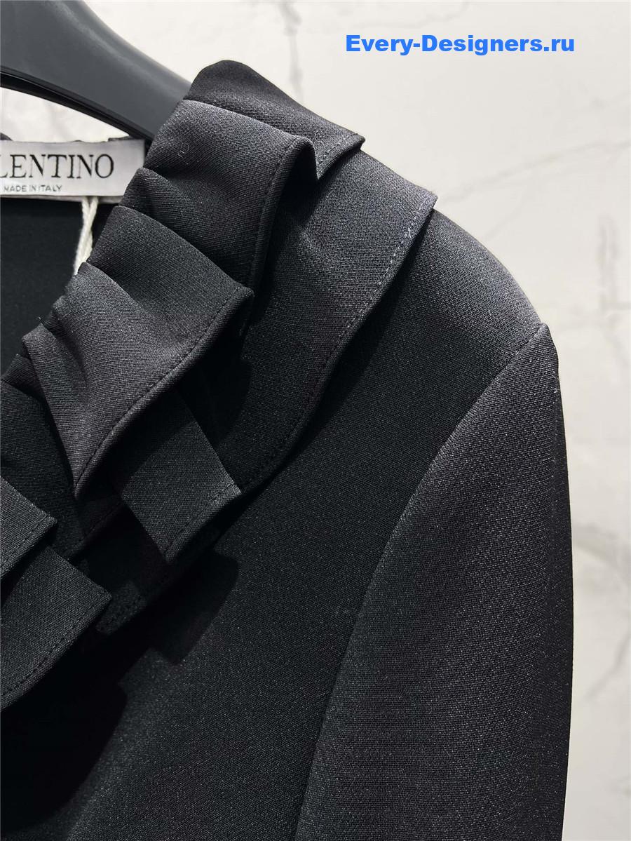 Va1e*ntin0 v-neck ruffle dress black