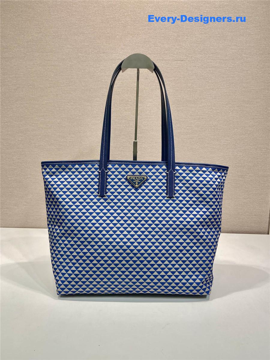 Pra*a tessuto triangulum tote bag blue
