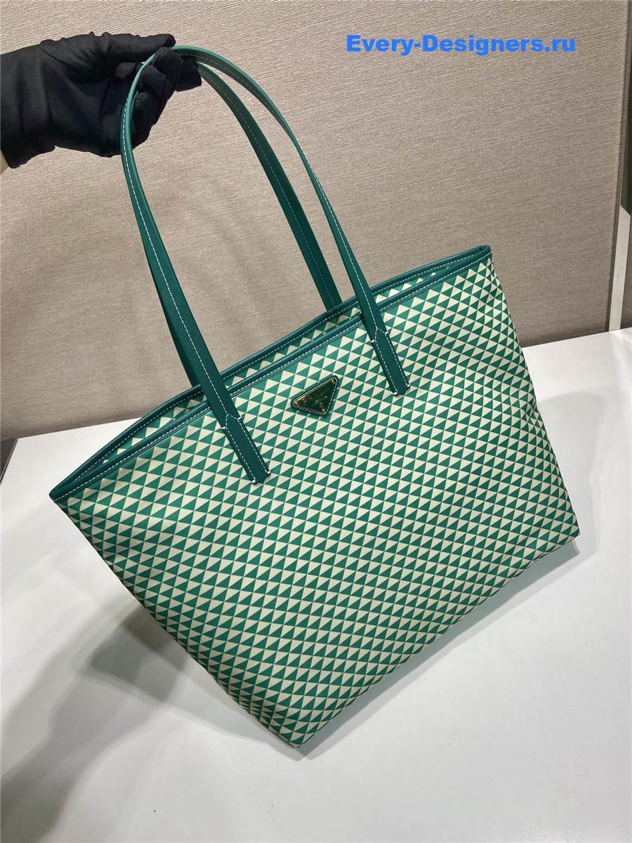 Pra*a tessuto triangulum tote bag green