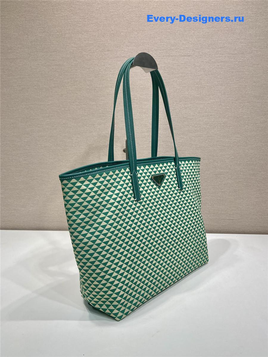 Pra*a tessuto triangulum tote bag green