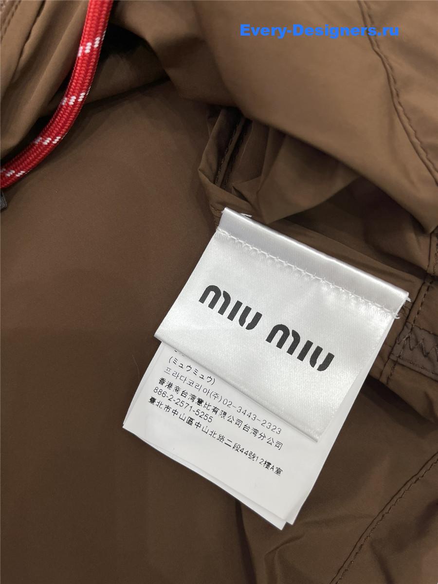Miu Miu Logo-Print Crop Top Brown