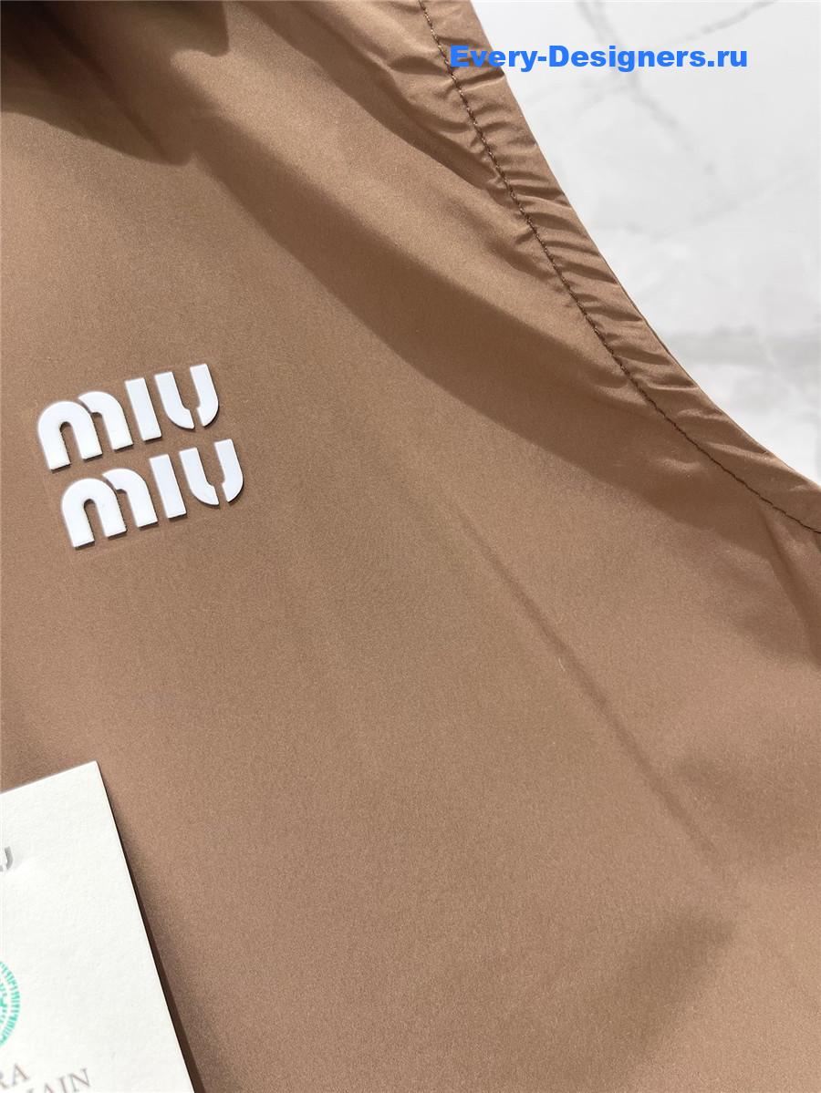 Miu Miu Logo-Print Crop Top Brown
