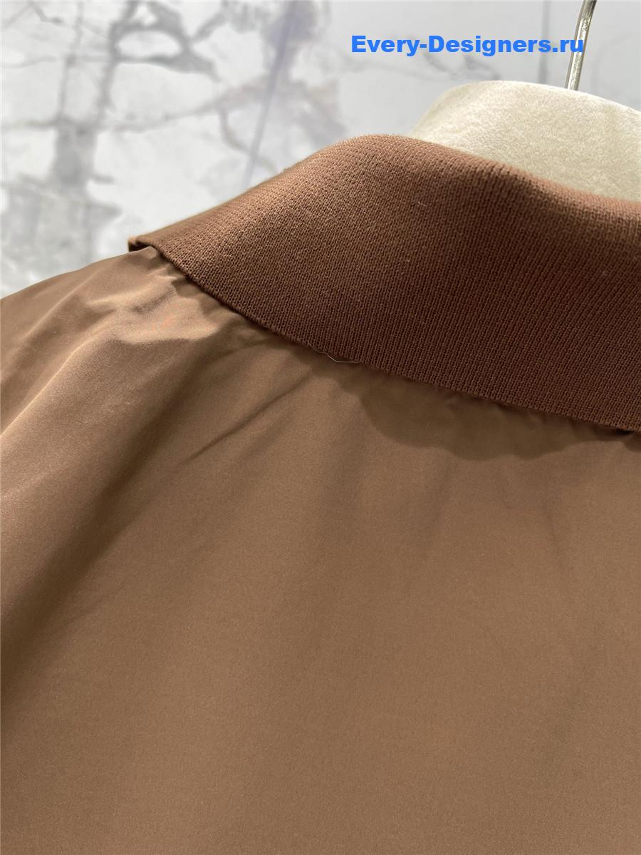 Miu Miu Logo-Print Crop Top Brown