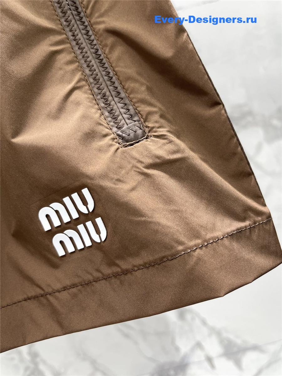 Miu Miu Brown Technical-Fabric Shorts