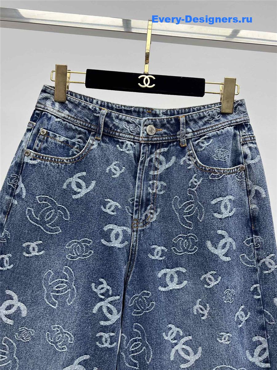 Ch**el high waist wide leg jeans