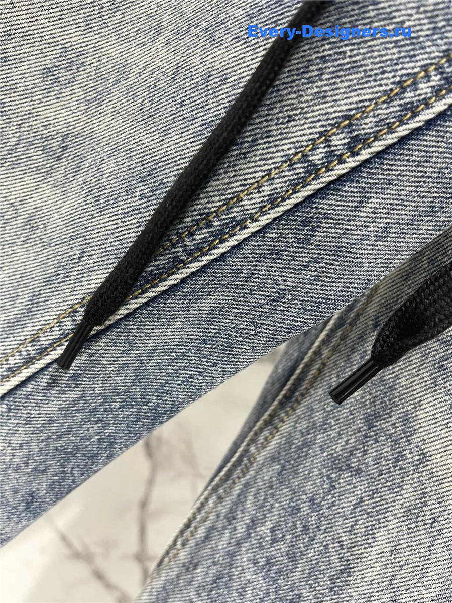 Ba1en*iaga irregular drawstring jeans