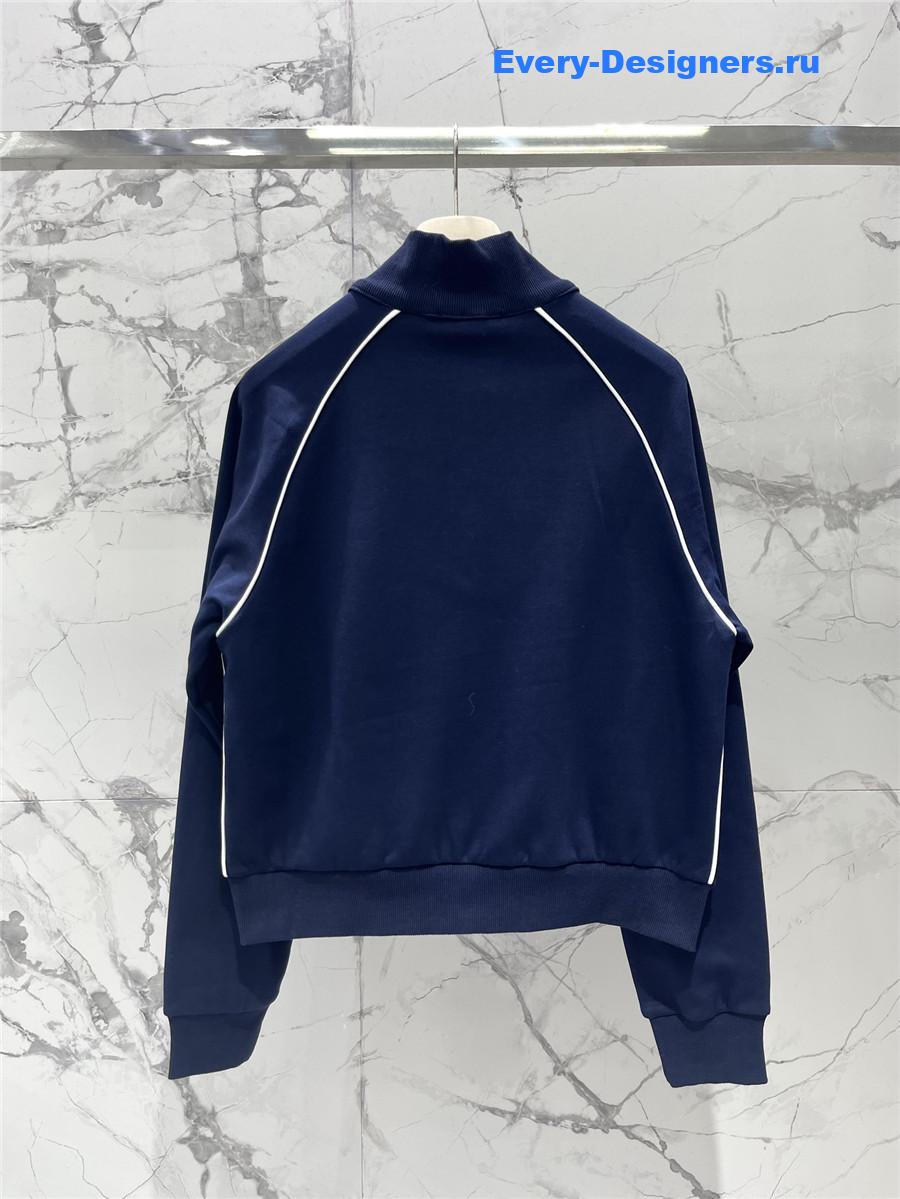 Miu Miu Amaranth Blue Zipper Cardigan