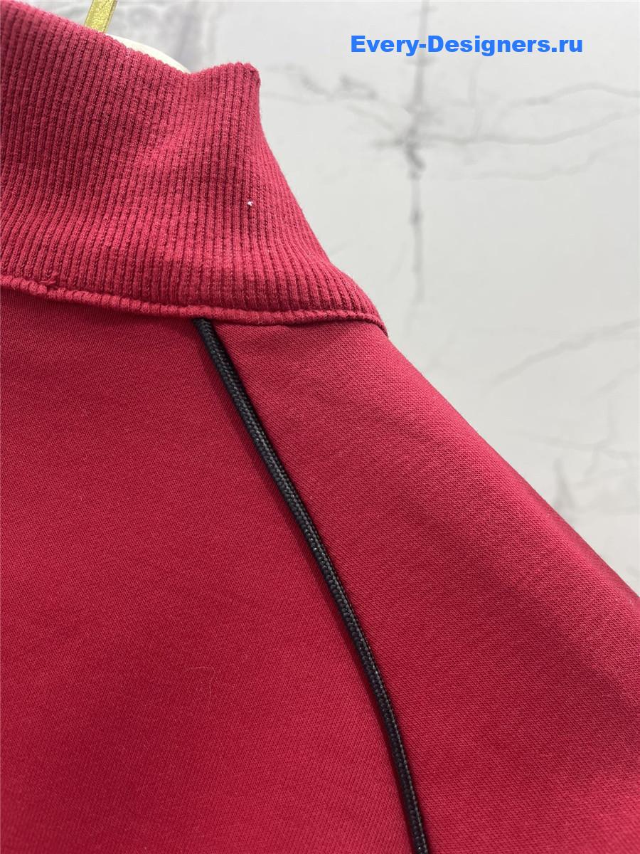 Miu Miu Amaranth Technical Yarn Zipper Cardigan