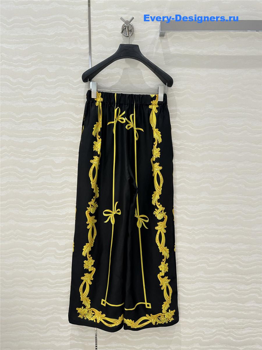 Versace Cameo Print Silk Pants
