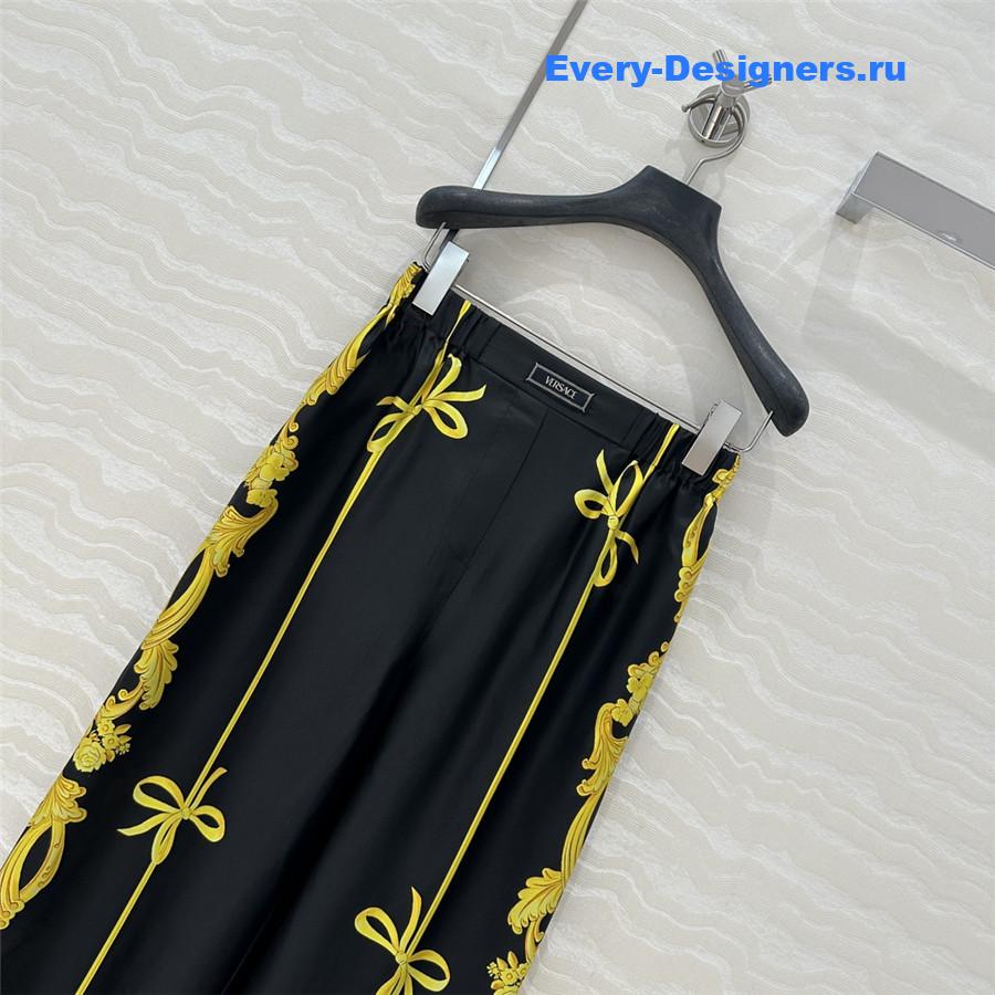 Versace Cameo Print Silk Pants