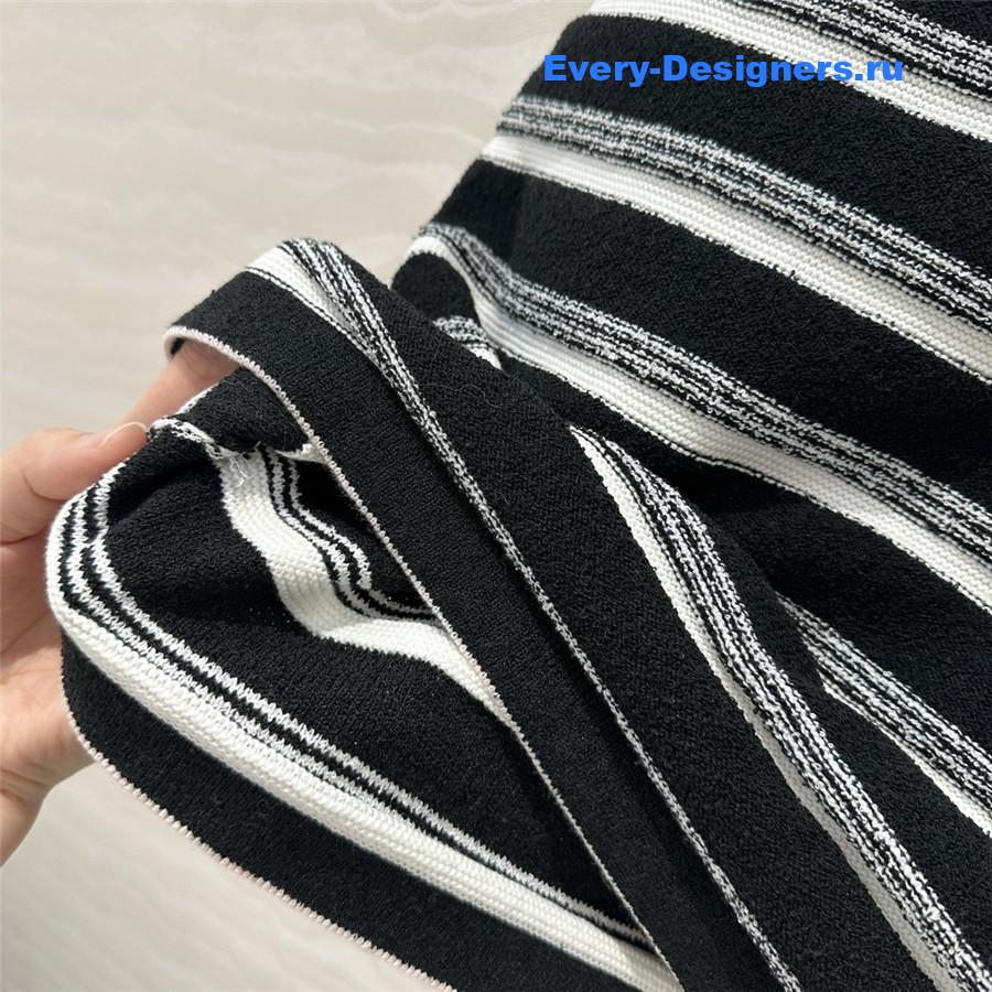 Ch**el white black striped knitted vest