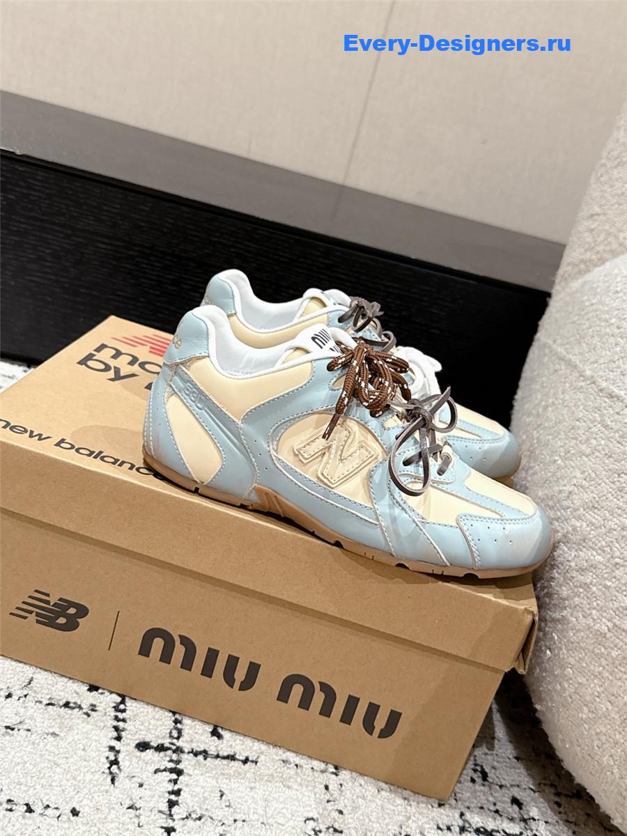Miu Miu x New Balance 530 SL Leather Sneaker in Blue