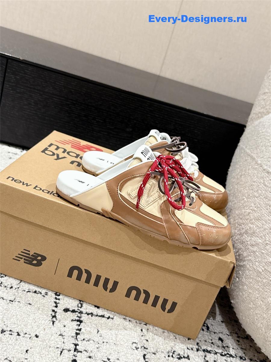 Miu Miu x New Balance Brown Mules