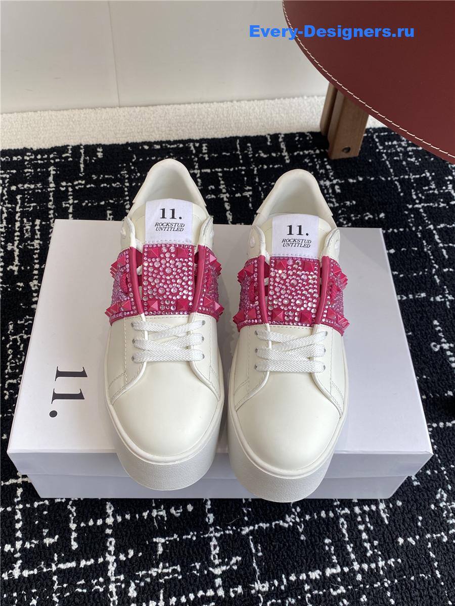 Va1e*ntin0 garavani rockstud leather flatform sneakers