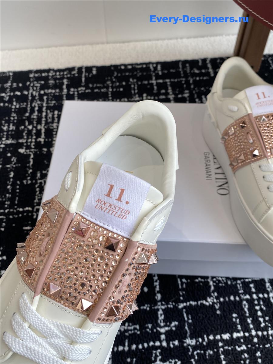 Va1e*ntin0 garavani rockstud pink leather flatform sneakers