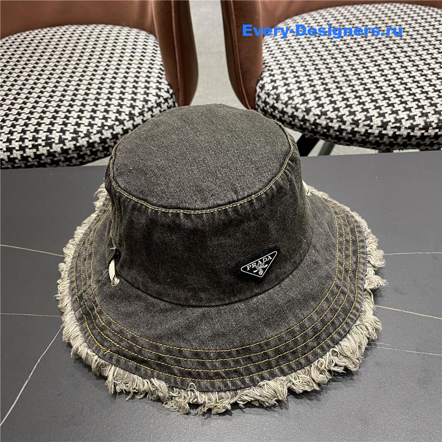 Pra*a gray denim bucket hat
