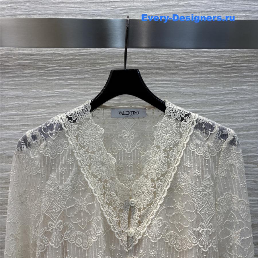Va1e*ntin0 v-neck lace shirt
