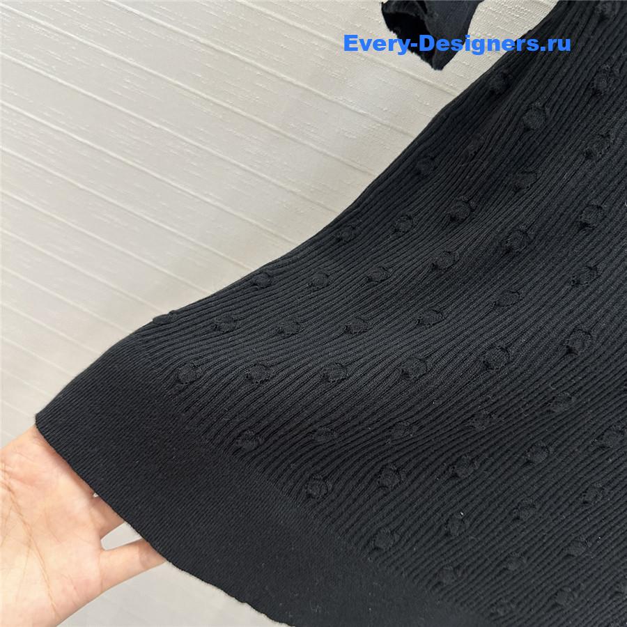 Ch**el black hollow knit top