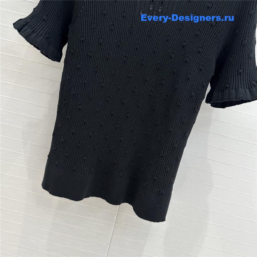 Ch**el black hollow knit top