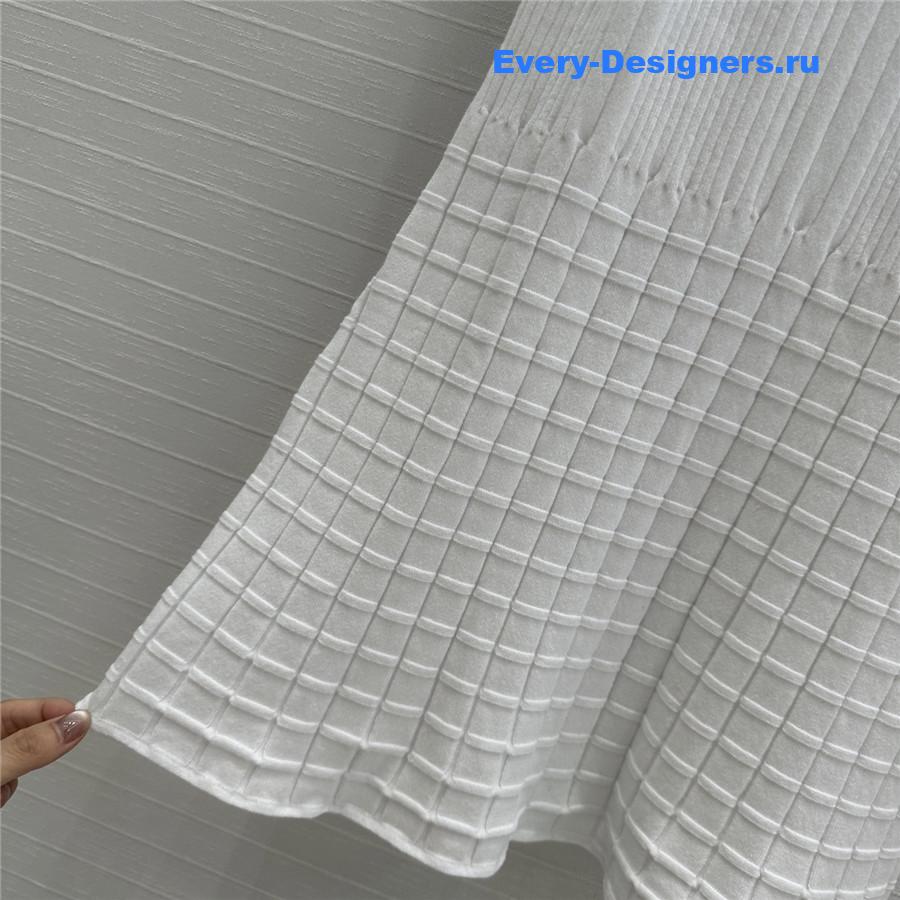 Ch**el white spliced knitted vest dress