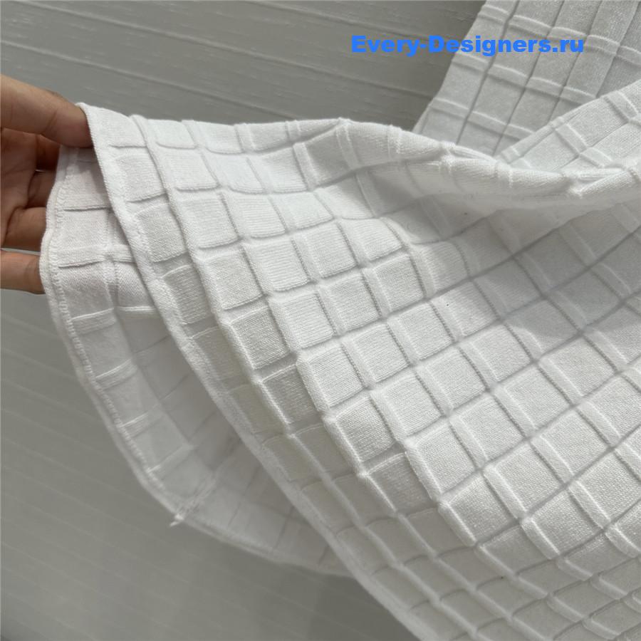 Ch**el white spliced knitted vest dress