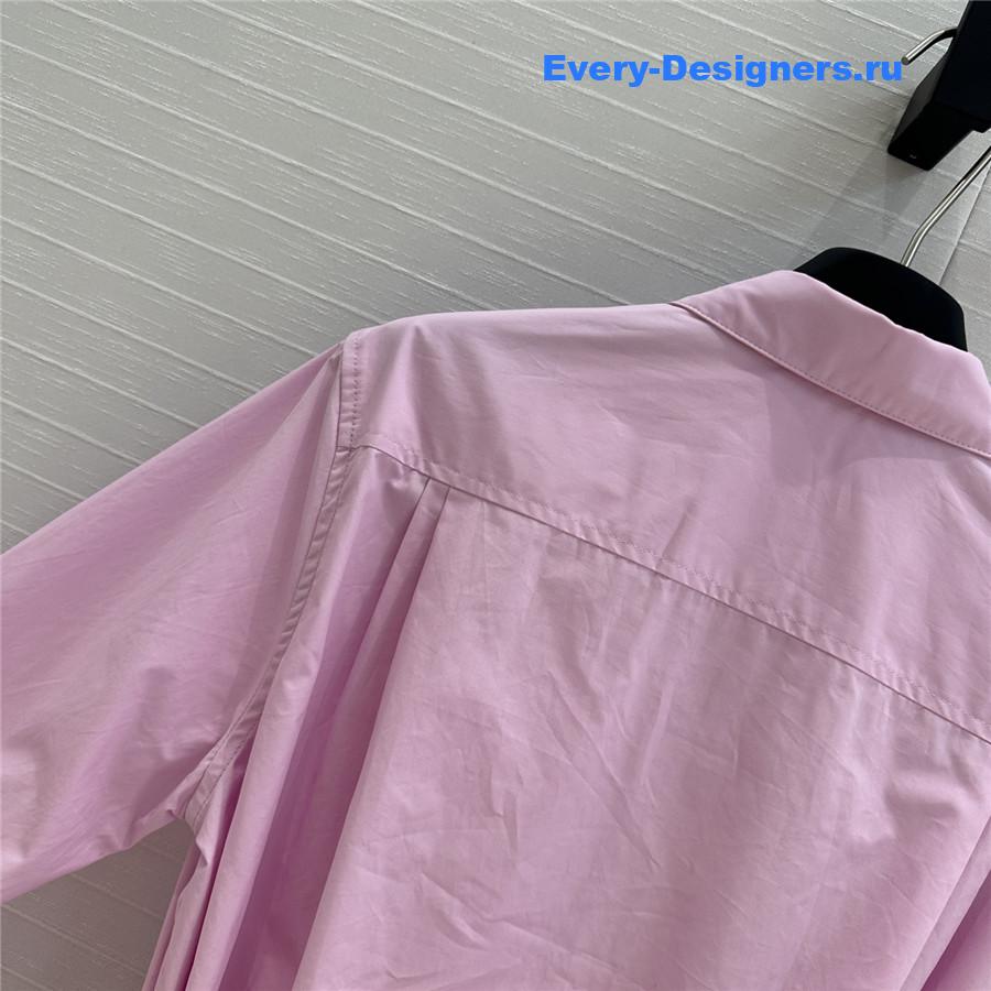 L0ew* pink belted cotton shirt