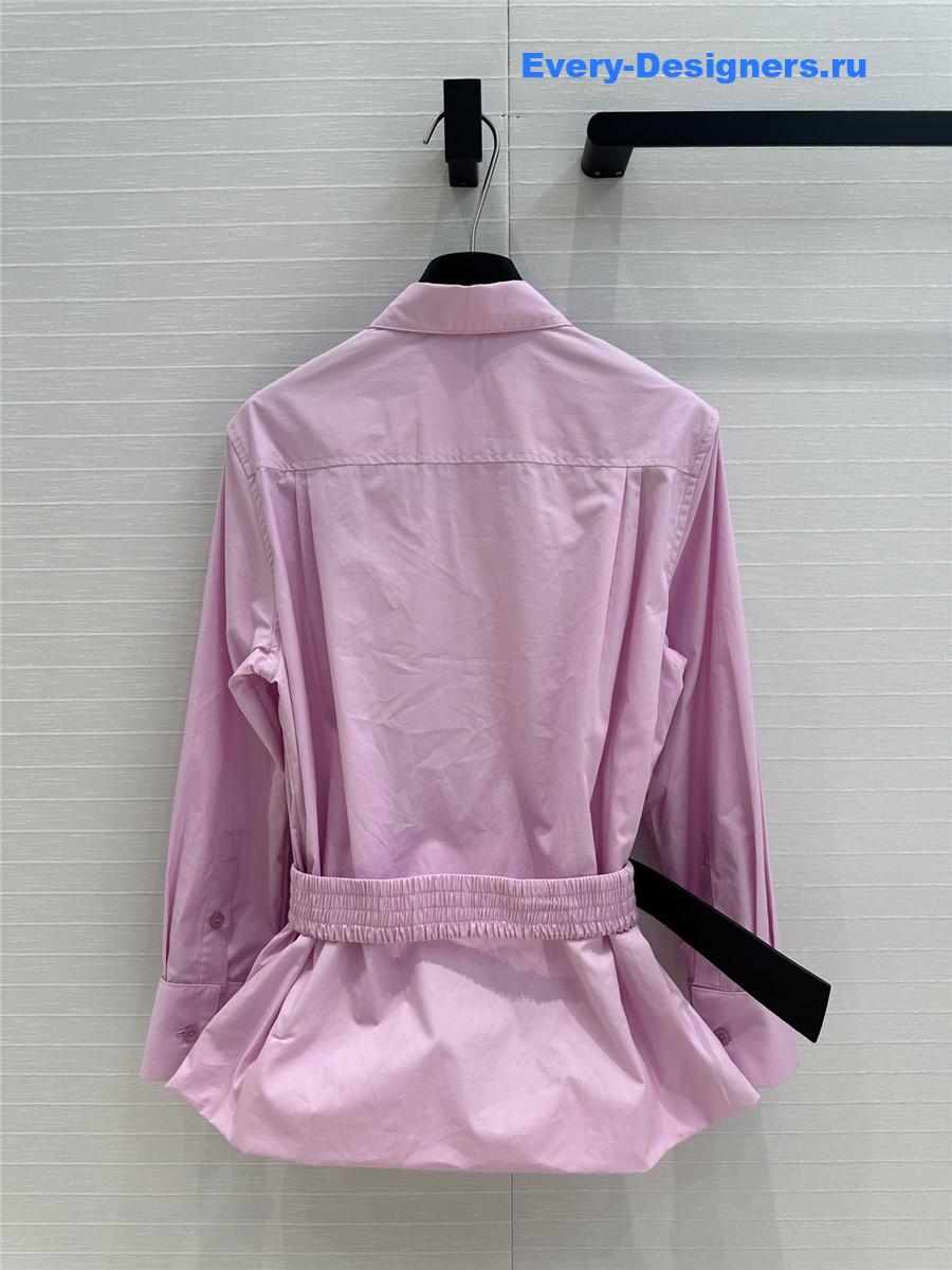 L0ew* pink belted cotton shirt