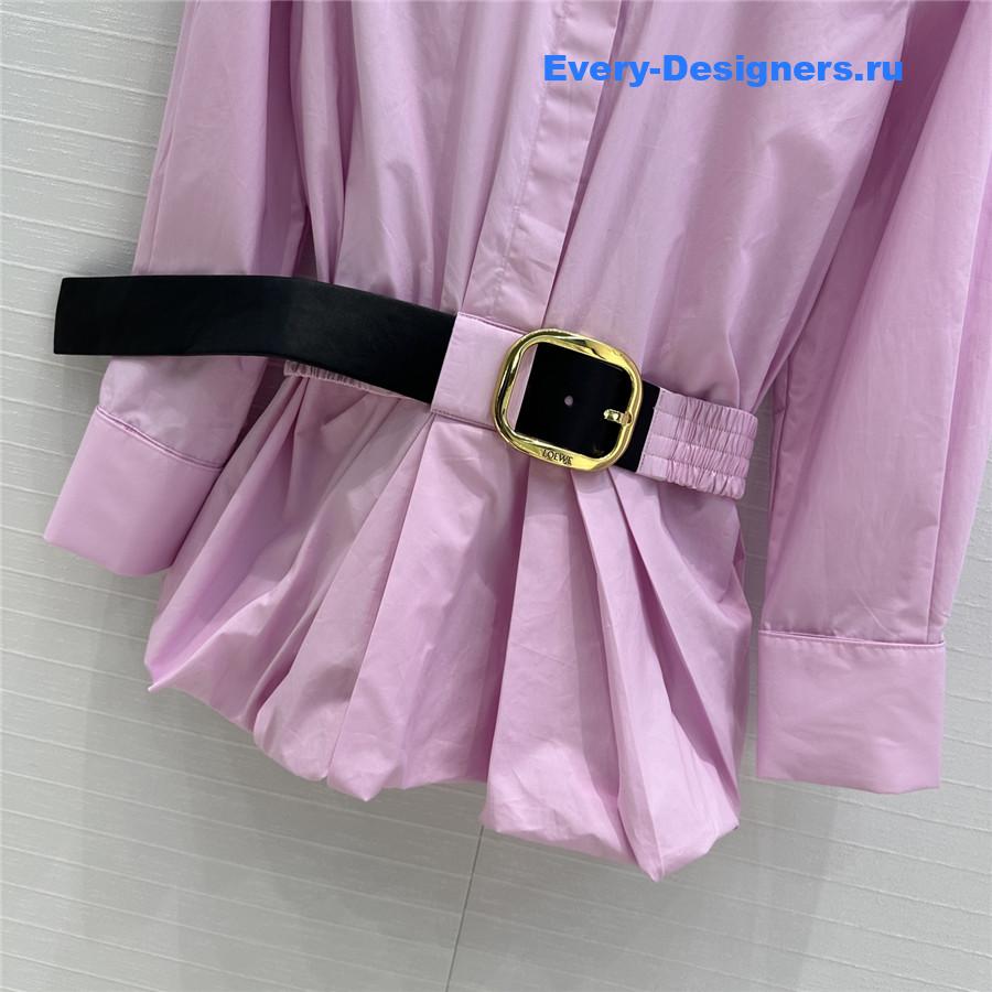 L0ew* pink belted cotton shirt