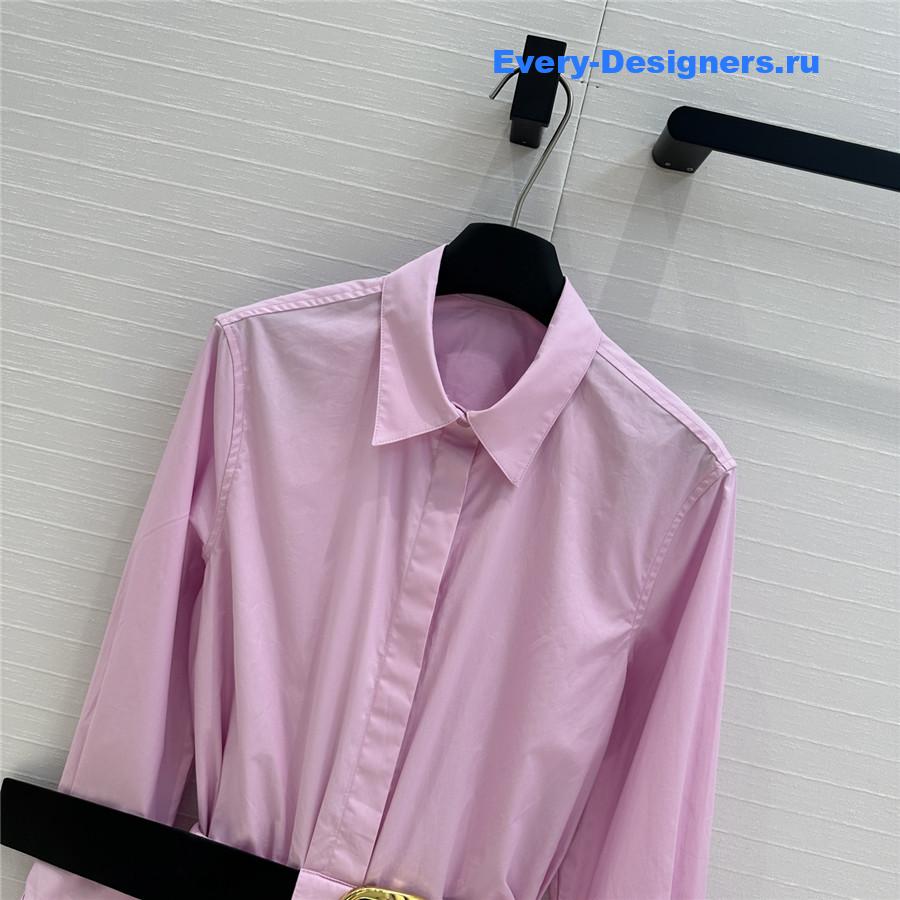 L0ew* pink belted cotton shirt
