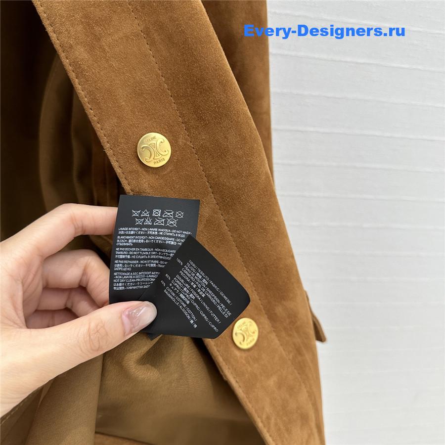 Ce1i*e western suede long jacket brown