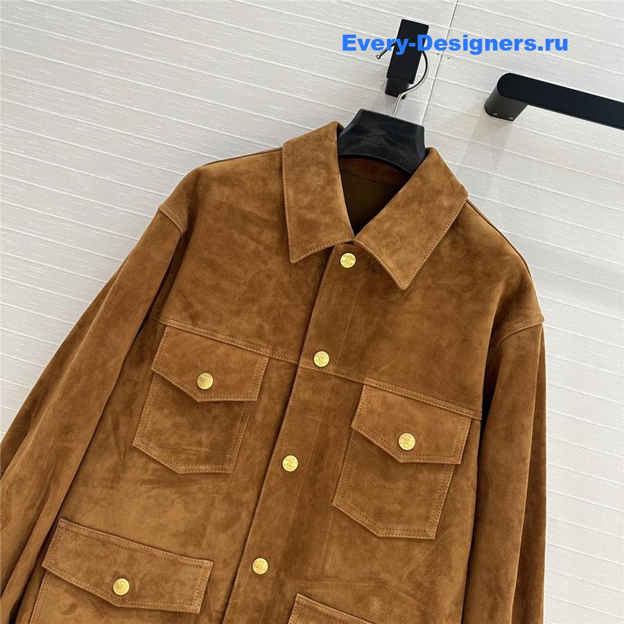 Ce1i*e western suede long jacket brown