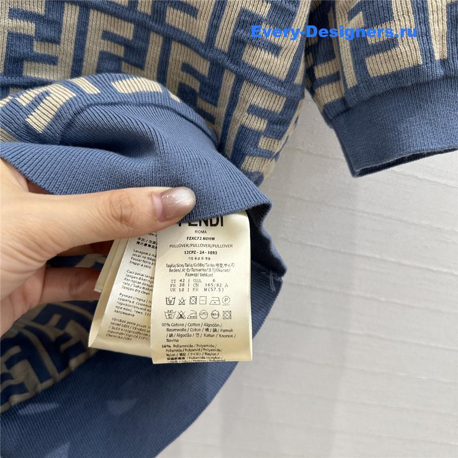 F**di blue ff jacquard short sleeve top