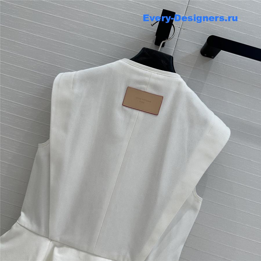 l0vis Vvtt0n lv ruffle denim dress white