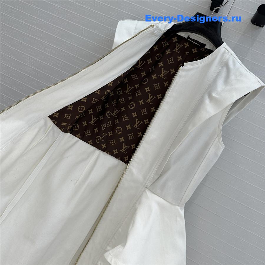 l0vis Vvtt0n lv ruffle denim dress white