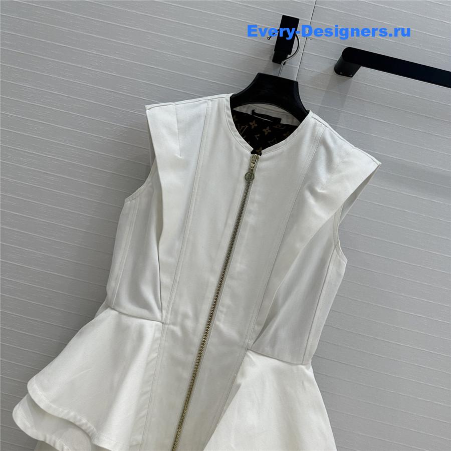 l0vis Vvtt0n lv ruffle denim dress white