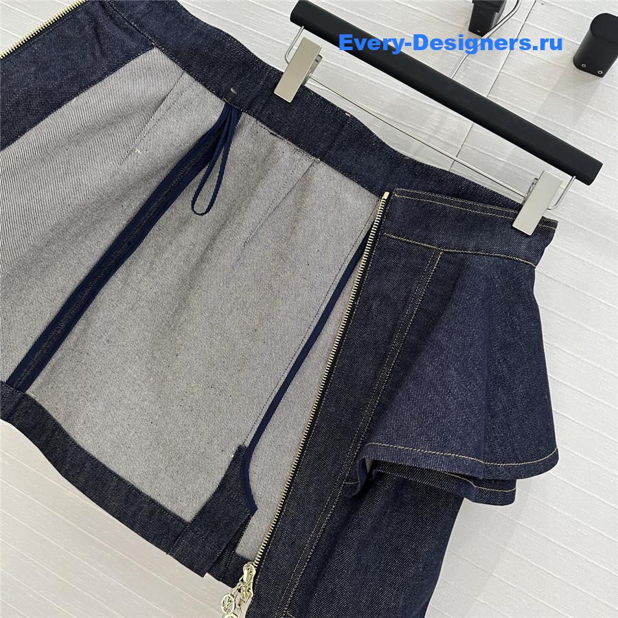 l0vis Vvtt0n lv ruffled denim skirt