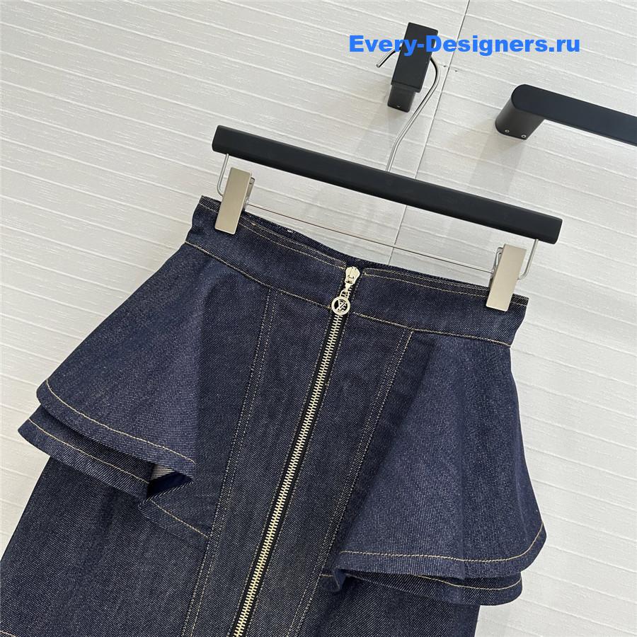 l0vis Vvtt0n lv ruffled denim skirt