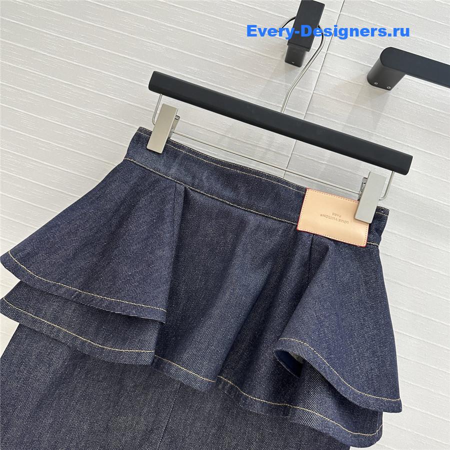 l0vis Vvtt0n lv ruffled denim skirt