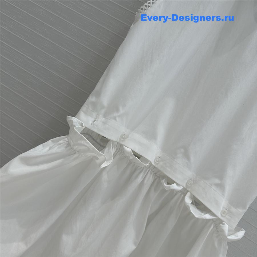 Miu Miu Logo-Patch White Dress