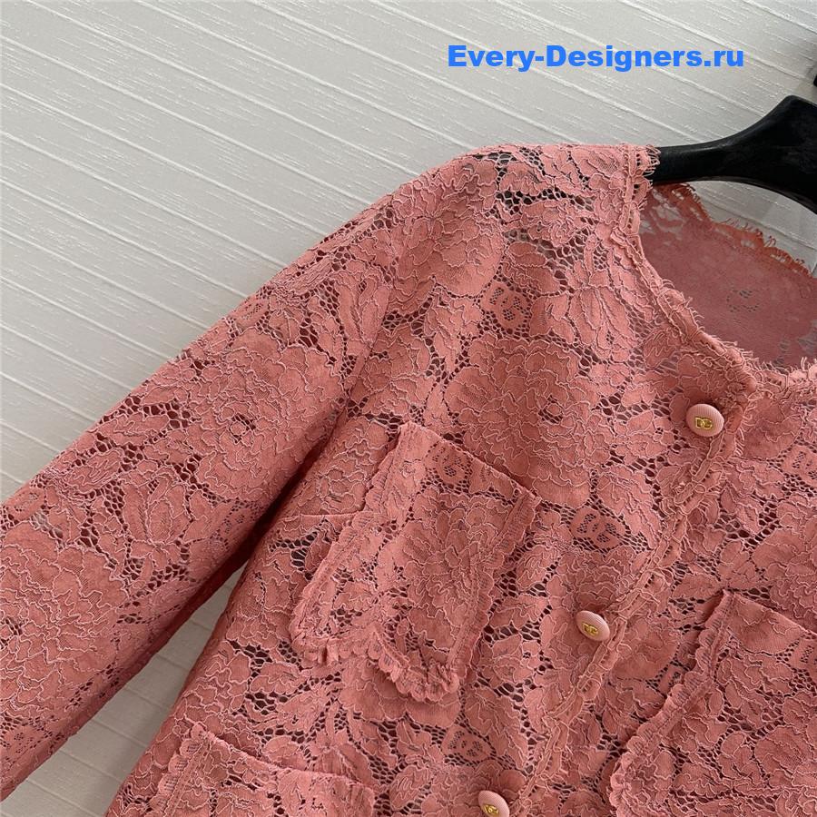 Dolce & Gabbana Pink Lace Cardigan