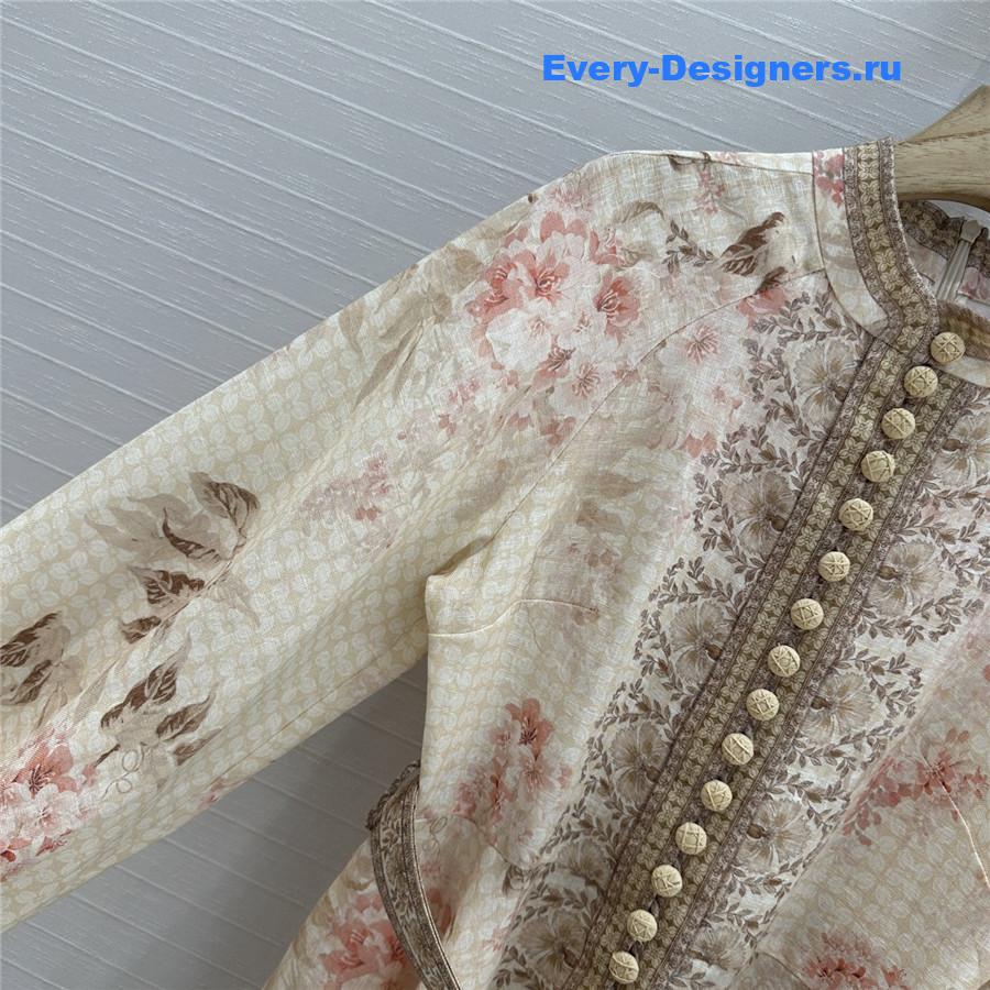 Zimm Coral Floral Mini Dress