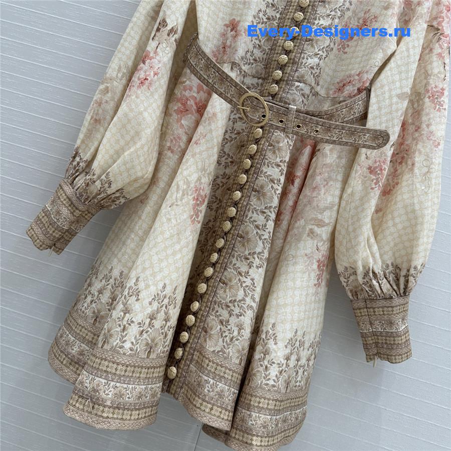 Zimm Coral Floral Mini Dress