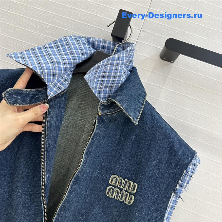 Miu Miu Navy Denim Vest