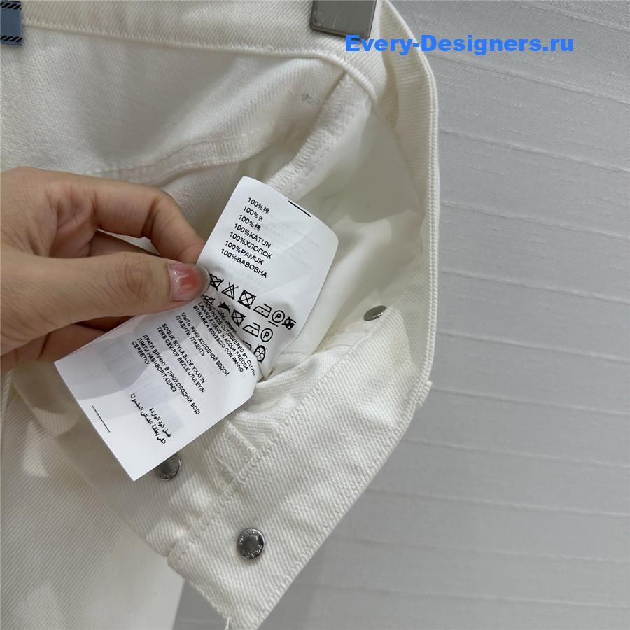 Pra*a white denim long skirt