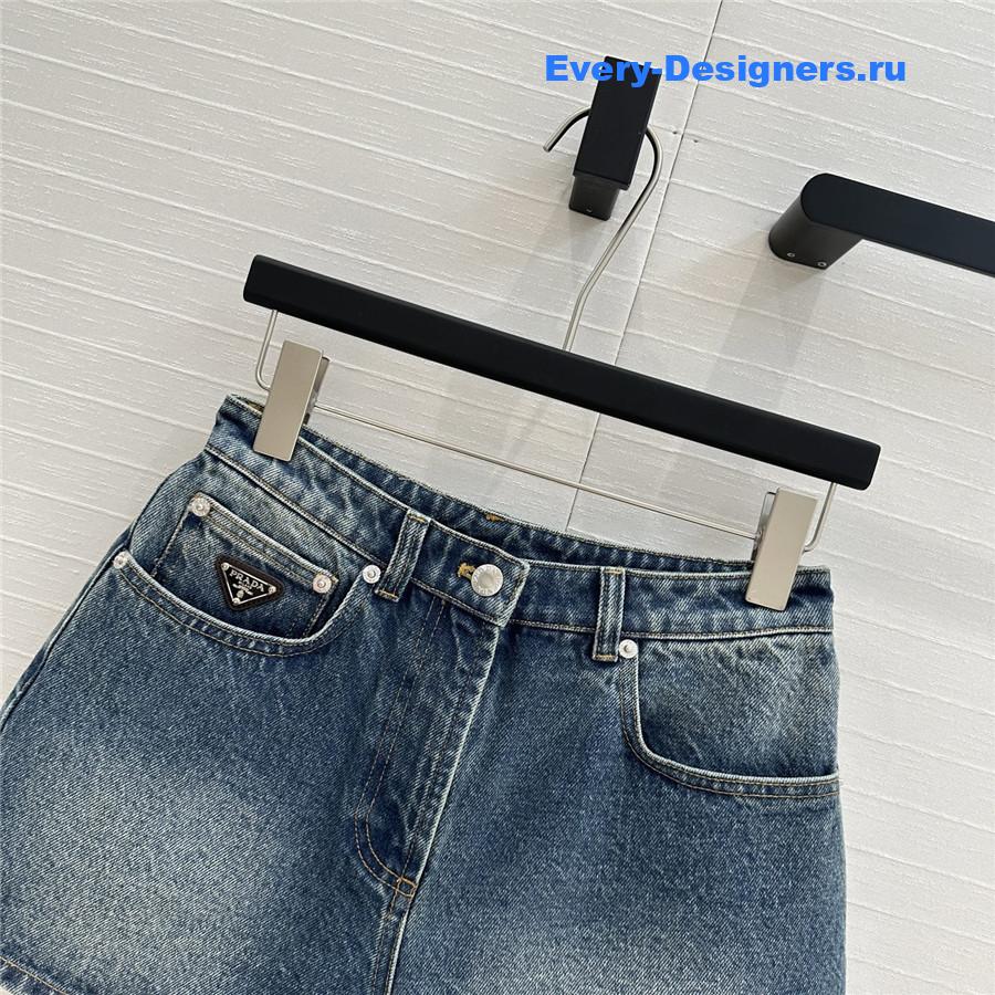 Pra*a bull denim shorts blue