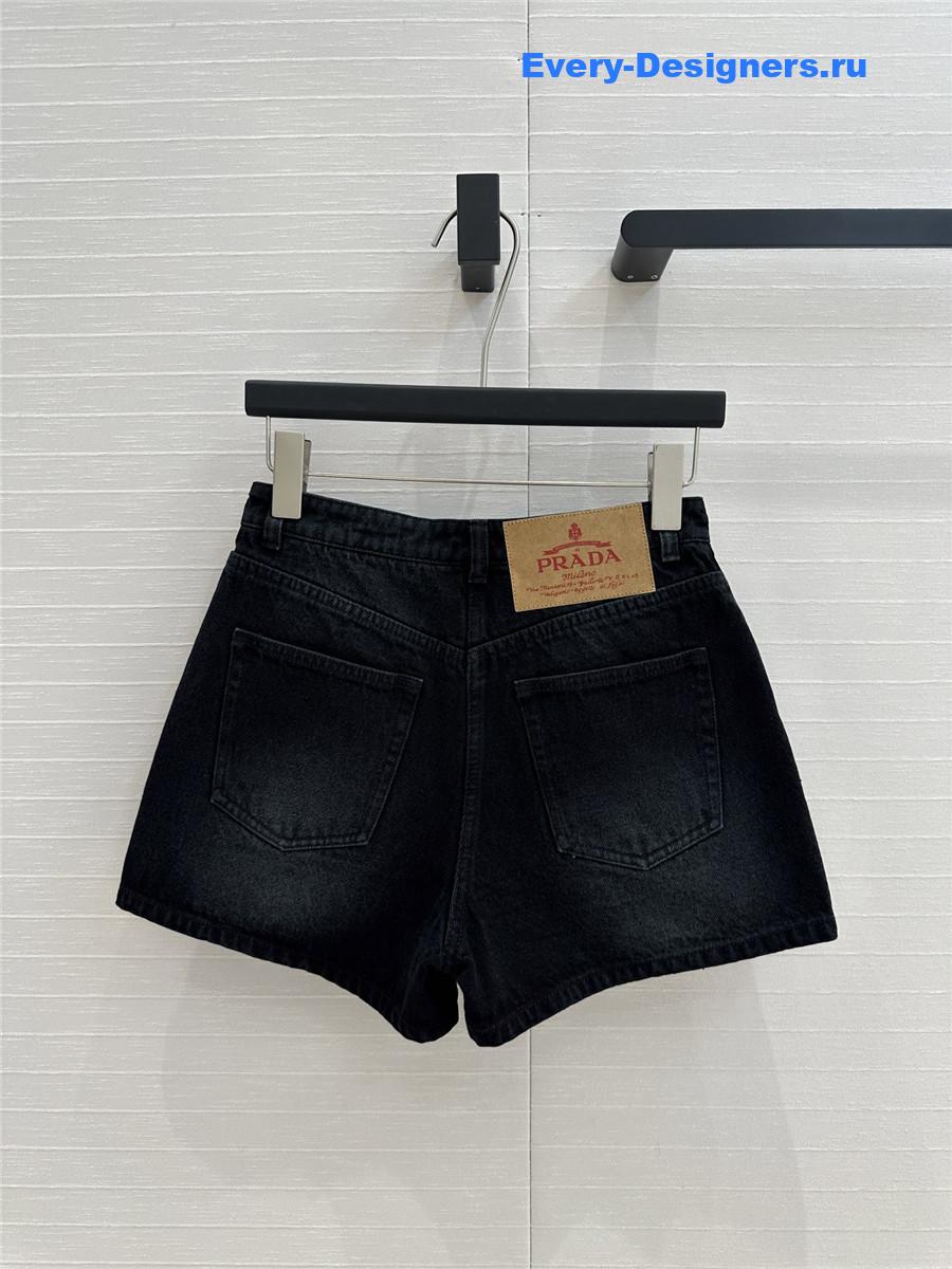 Pra*a bull denim shorts black