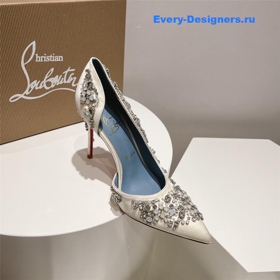 Chr1st1an louboutin artifice strass 120 pumps white