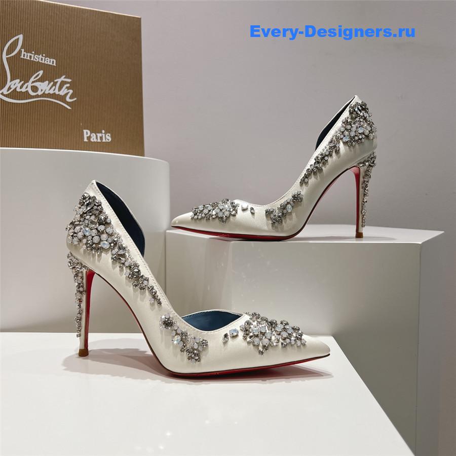 Chr1st1an louboutin artifice strass 120 pumps white