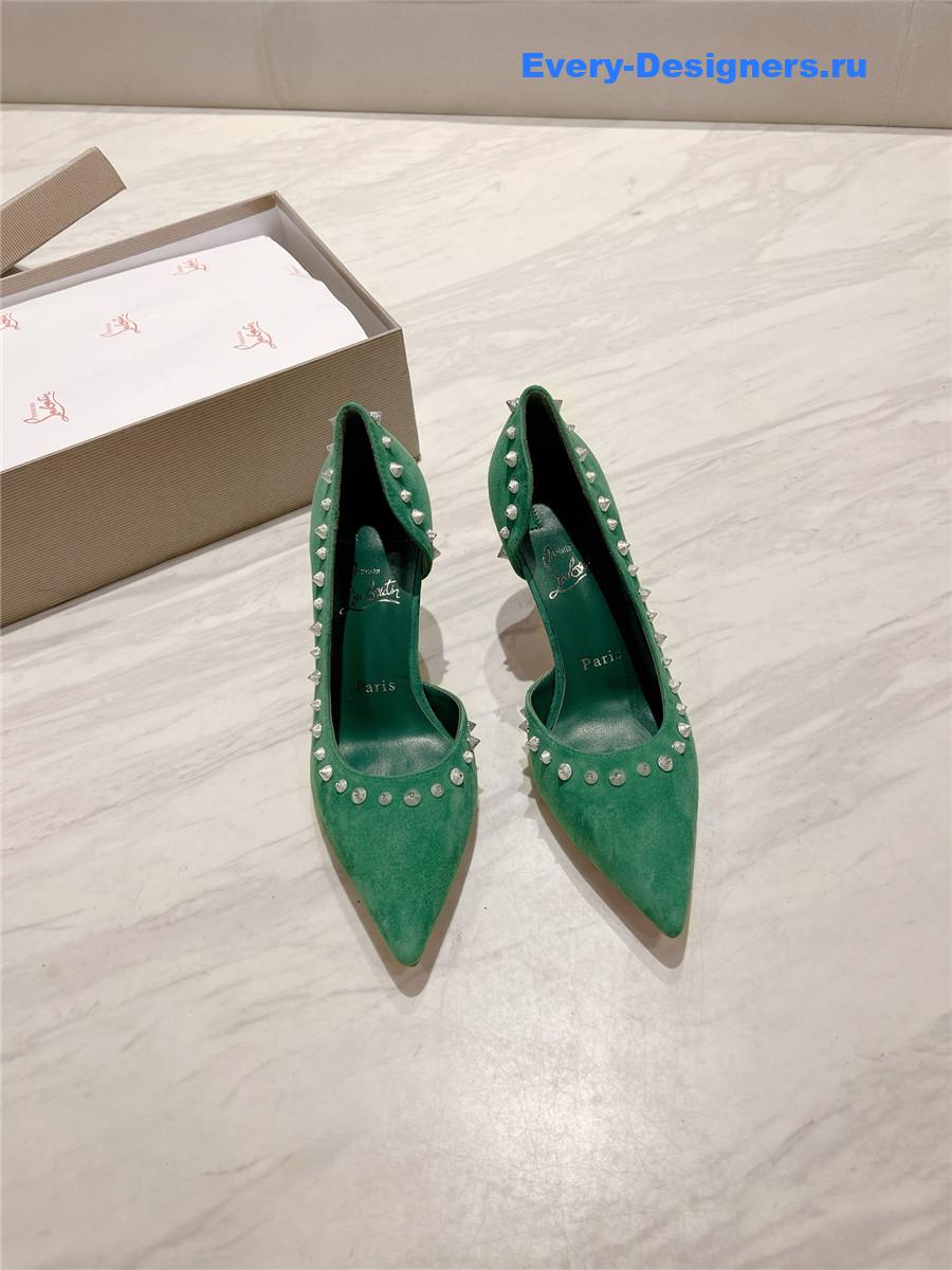Chr1st1an louboutin anjalina studded heels green