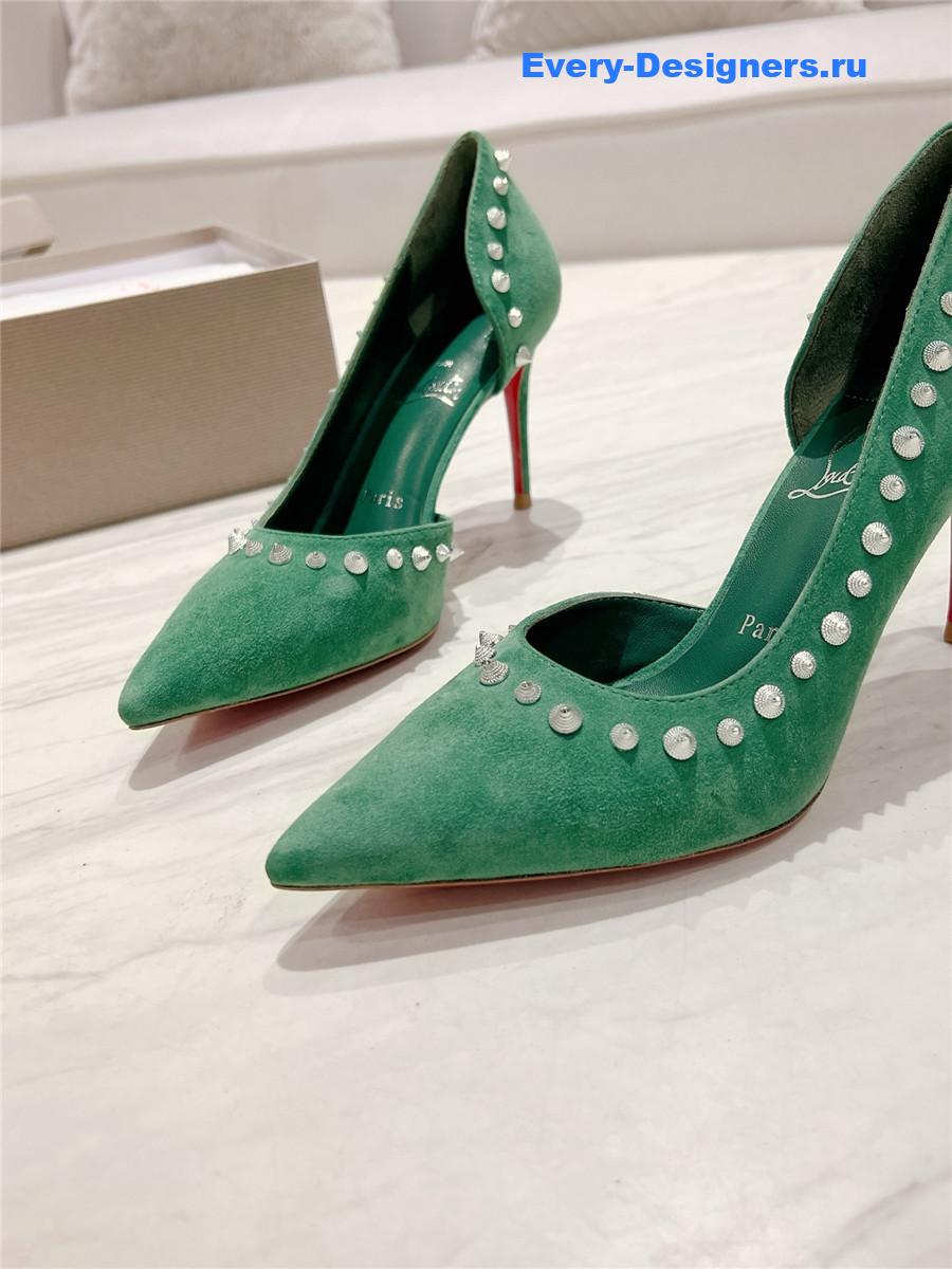 Chr1st1an louboutin anjalina studded heels green